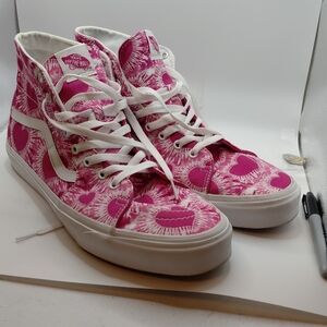Vans UA Sk8-Hi Tapered Pink Heart Print Sneakers NEW Tie Dye Fuchsia Mens SZ 13